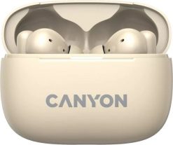 Słuchawki Canyon OnGo TWS-10 beżowe (CNS-TWS10BG). Brązowe słuchawki bluetooth Canyon. Za 119.99 zł.