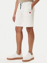 Guess Szorty sportowe Z4YD03 K7122 Écru Regular Fit. Szorty sportowe męskie Guess, z aplikacjami, z bawełny, sportowe. Za 289.99 zł.