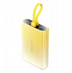 Vention 10000 mAh USB-C + Lightning + USB-A 22.5W z wyświetlaczem LED żółty. Żółte powerbanki Vention. Za 140.18 zł.