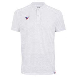 Polo Tecnifibre Team Mesh. Białe koszulki polo męskie TECNIFIBRE, bez wzorów, z meshu, eleganckie, bez kołnierzyka, bez ramiączek. Za 209.99 zł.