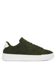 Tommy Hilfiger Sneakersy Th Court Core Suede FM0FM05716 Zielony. Zielone buty sportowe na co dzień męskie Tommy Hilfiger, m, bez wzorów, ze skóry, bez ramiączek, bez kaptura. Za 409.99 zł.
