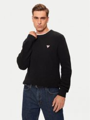 Guess Jeans Sweter M4BR30 Z3HM1 Czarny Regular Fit. Czarne kardigany męskie Guess Jeans, z aplikacjami, z bawełny, bez kołnierzyka, bez ramiączek. Za 269.99 zł.