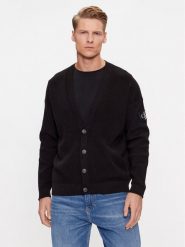 Calvin Klein Jeans Kardigan Badge Skater J30J324327 Czarny Relaxed Fit. Czarne kardigany męskie Calvin Klein Jeans, bez wzorów, z bawełny, bez kołnierzyka, bez ramiączek. Za 339.99 zł.