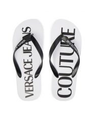 Versace Jeans Couture Japonki 80YA3SQ7 ZSS81 Biały. Białe klapki i japonki męskie Versace Jeans Couture, bez wzorów, z jeansu. Za 249.99 zł.