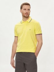 Tommy Hilfiger Polo 1985 MW0MW30750 Żółty Slim Fit. Żółte koszulki polo męskie Tommy Hilfiger, m, bez wzorów, z bawełny, bez kołnierzyka, bez ramiączek. Za 299.99 zł.