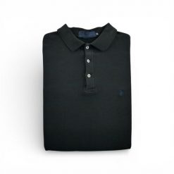 Second life - Męski polo z krótkim rękawem - Stan bardzo dobry. Czarne koszulki polo męskie Ralph Lauren, m, bez wzorów, sportowe, bez kołnierzyka, bez ramiączek. Za 97.25 zł.