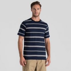 Koszulka bawełniana męska Craghoppers Buffon Short Sleeved T-Shirt. Niebieskie bielizna termoaktywna męska Craghoppers, m, bez wzorów, z bawełny, bez ramiączek. Za 135.99 zł.