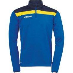 Bluza piłkarska męska Uhlsport Offense 23 1/4 zip. Niebieskie bluzy nierozpinane męskie Uhlsport, m, bez wzorów, sportowe, bez ramiączek, bez kaptura. W wyprzedaży za 169.50 zł.