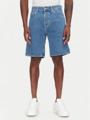 Pepe Jeans Szorty jeansowe PM801176 Niebieski Loose Fit. Niebieskie szorty męskie Pepe Jeans, bez wzorów, z bawełny. Za 179.99 zł.