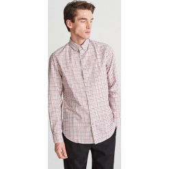 Koszula w kratę slim fit - Brązowy. Brązowe koszule męskie Reserved. Za 119.99 zł.