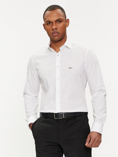 Michael Kors Koszula MK0DS01288 Biały Slim Fit. Białe koszule męskie Michael Kors, m, bez wzorów, z bawełny, bez kołnierzyka, bez ramiączek. Za 399.99 zł.