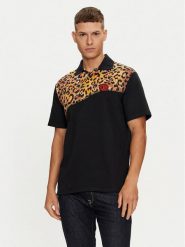 Just Cavalli Polo 76OAG6R2 Czarny Regular Fit. Czarne koszulki polo męskie Just Cavalli, m, bez wzorów, z bawełny, bez kołnierzyka, bez ramiączek. Za 679.99 zł.