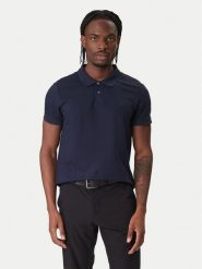Calvin Klein Polo LV04LC254G Granatowy Slim Fit. Niebieskie koszulki polo męskie Calvin Klein, l, bez wzorów, z bawełny, bez kołnierzyka, bez ramiączek. Za 289.99 zł.
