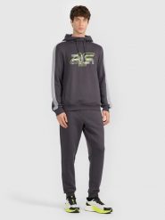 4F Spodnie dresowe joggery męskie 4F x Robert Lewandowski - szare M. Szare spodnie dresowe męskie 4f, z aplikacjami, z dresówki. Za 189.99 zł.