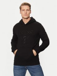 Guess Bluza M5RQ36 KCN01 Czarny Regular Fit. Czarne bluzy nierozpinane męskie Guess, m, z aplikacjami, z bawełny, bez ramiączek, bez kaptura. Za 189.99 zł.