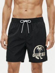 Guess Szorty kąpielowe F6GT01 WN162 Czarny Regular Fit. Czarne kąpielówki męskie Guess, m, z aplikacjami, z syntetyku. Za 236.99 zł.