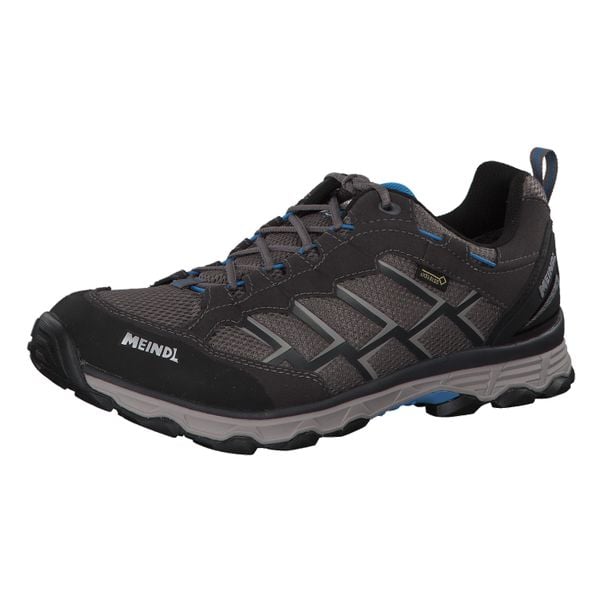 Buty sportowe męskie Meindl Activo z membraną Gore- Tex. Szare buty trekkingowe męskie Meindl, bez wzorów, z gore-texu, sportowe, bez obcasa, bez zapięcia. Za 899.00 zł.