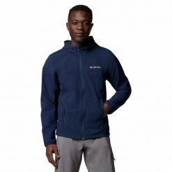 Kurtka softshellowa męska Columbia Heather Canyon II Hooded Jacket z kapturem. Niebieskie kurtki męskie Columbia, m, bez wzorów, z softshellu, sportowe, bez ramiączek, z kapturem. Za 359.99 zł.