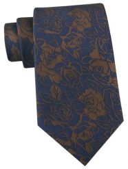 Krawat Męski - Angelo di Monti - Brąz z Niebieskim, Kwiaty. Niebieskie krawaty i muchy męskie Angelo di Monti, bez wzorów, z tkaniny, eleganckie. Za 45.00 zł.