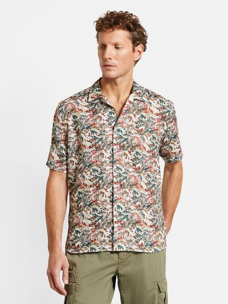 Bugatti Koszula 9253 58904A Kolorowy Slim Fit. Koszule męskie Bugatti, m, bez wzorów, ze lnu, bez kołnierzyka, bez ramiączek. Za 209.99 zł.