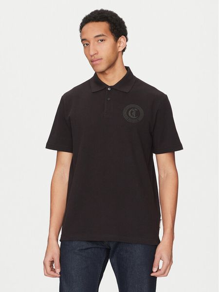 Just Cavalli Polo 78OAGT01 Czarny Regular Fit. Czarne koszulki polo męskie Just Cavalli, m, bez wzorów, z bawełny, bez kołnierzyka, bez ramiączek. Za 279.99 zł.