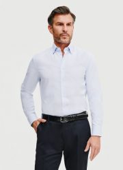PAKO LORENTE – Gładka koszula męska w kolorze jasnoniebieskim. Niebieskie koszule męskie Pako Lorente, m, bez wzorów, z bawełny, bez kołnierzyka, bez ramiączek. Za 299.99 zł.