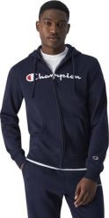 Champion Bluza męska Champion Full Zip Hoodie granatowa 220255 BS501 L. Bluzy nierozpinane męskie CHAMPION, l, bez wzorów, bez ramiączek, bez kaptura. Za 238.53 zł.