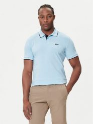 BOSS Polo Paul 50506193 Błękitny Slim Fit. Niebieskie koszulki polo męskie Boss, m, bez wzorów, z bawełny, bez kołnierzyka, bez ramiączek. Za 279.99 zł.