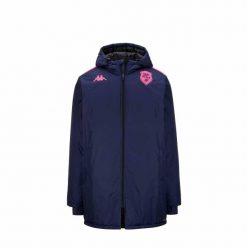 Parka Stade Français Arminzip Pro 8 2024/25. Czerwone parki męskie Kappa, bez wzorów, z dresówki, bez kaptura. W wyprzedaży za 507.85 zł.
