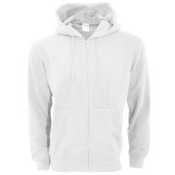 Męska Gładka Bluza Sportowa Z Kapturem Na Zamek. Białe bluzy z kapturem męskie SG, m, bez wzorów, z kapturem. Za 46.99 zł.