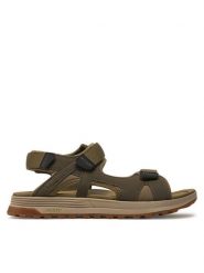 Clarks Sandały Atl Trek Sun 26170322 Khaki. Brązowe sandały męskie Clarks, z materiału, bez zapięcia. Za 449.99 zł.