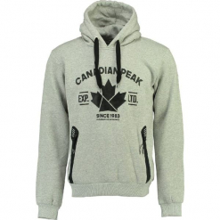 Bluza "Flipp" w kolorze szarym. Szare bluzy nierozpinane męskie Canadian Peak, z nadrukiem, z flicu. W wyprzedaży za 136.95 zł.