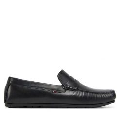 Mokasyny Tommy Hilfiger. Czarne mokasyny męskie Tommy Hilfiger, bez zapięcia. Za 489.99 zł.