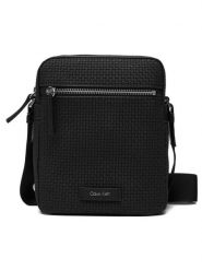 Calvin Klein Saszetka Embossed Woven Reporter LV04D3208G Czarny. Czarne saszetki męskie Calvin Klein, bez wzorów, ze skóry. Za 369.99 zł.