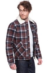 KURTKA ZIMOWA LEE 191J WOOL JACKET RED OCHRE L86FLBOE 112122655. Brązowe kurtki męskie Lee, na jesień, l, bez wzorów, z futra, eleganckie, bez ramiączek, bez kaptura. Za 359.99 zł.