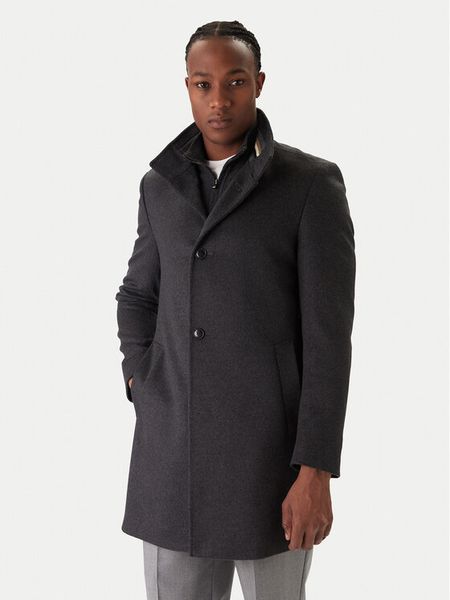 BOSS Płaszcz wełniany H-Hyde 50551078 Szary Slim Fit. Szare płaszcze męskie Boss, na zimę, m, bez wzorów, z wełny, bez kaptura. Za 2,429.00 zł.