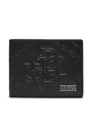 Guess Portfel SMBOMG LEA20 Czarny. Czarne portfele męskie Guess, z aplikacjami, ze skóry. Za 229.99 zł.