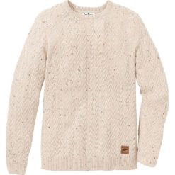 Sweter z okrągłym dekoltem w warkocze Regular Fit bonprix naturalny melanż. Swetry męskie marki bonprix. Za 89.99 zł.