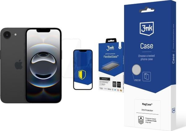 Smartfon Apple iPhone 16e 5G 8/256GB Czarny (MD1T4) + FlexibleGlass + Etui MagCase. Czarne smartfony Apple. Za 3,352.00 zł.