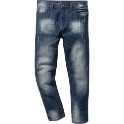 Dżinsy Regular Fit Tapered bonprix ciemnoniebieski "used". Niebieskie jeansy męskie bonprix, z jeansu. Za 59.99 zł.