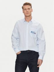 Lacoste Koszula CH4548 Błękitny Relaxed Fit. Niebieskie koszule męskie Lacoste, m, bez wzorów, z bawełny, bez kołnierzyka, bez ramiączek. Za 339.99 zł.