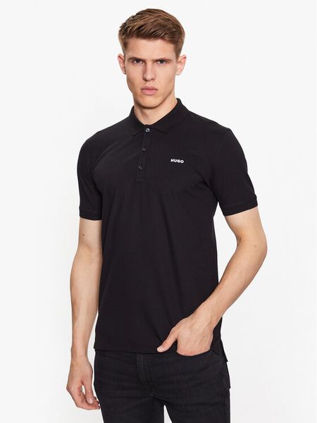 Hugo Polo 50470547 Czarny Slim Fit. Czarne koszulki polo męskie Hugo, m, bez wzorów, z bawełny, bez kołnierzyka, bez ramiączek. Za 259.99 zł.