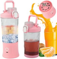 Blender do smoothie przenośny usb bezprzewodowy rozdrabniacz do lodu róż. Blendery Verk. Za 70.77 zł.