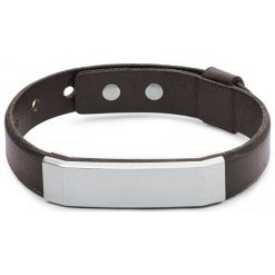 Fossil Męska Bransoletka Skóra jf02363040. Czarne biżuteria dla mężczyzn Fossil, ze skóry. W wyprzedaży za 238.00 zł.