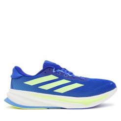 Buty do biegania adidas. Niebieskie buty do biegania męskie ADIDAS, bez wzorów, bez zapięcia, do biegania. Za 499.99 zł.