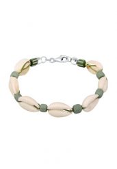 KUZZOI Męska bransoletka Surfer Style Festival z muszlami Kauri ze srebra próby 925 Sterling Silver Biżuteria męska 1 ct Męskie. Szara biżuteria dla mężczyzn KUZZOI, z materiału, srebrne. Za 203.99 zł.