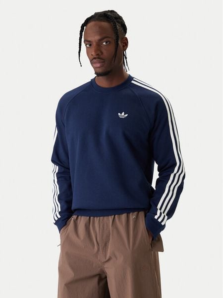Adidas Bluza 3-Stripes KE3549 Granatowy Regular Fit. Niebieskie bluzy nierozpinane męskie ADIDAS, m, bez wzorów, z bawełny, bez ramiączek, bez kaptura. Za 249.99 zł.