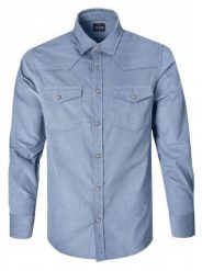 Koszula Weekendowa o Prostym Kroju - Pako Jeans - Jasnoniebieska. Niebieskie koszule męskie Pako Jeans, l, bez wzorów, z bawełny, bez kołnierzyka, bez ramiączek. Za 185.00 zł.