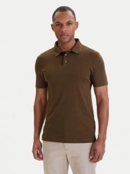 Calvin Klein Polo LV04LB276G Zielony Regular Fit. Zielone koszulki polo męskie Calvin Klein, l, bez wzorów, z bawełny, bez kołnierzyka, bez ramiączek. Za 329.99 zł.