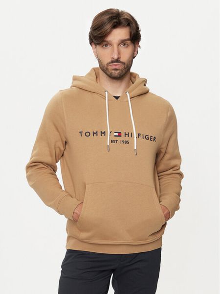 Tommy Hilfiger Bluza Logo MW0MW11599 Brązowy Regular Fit. Brązowe bluzy nierozpinane męskie Tommy Hilfiger, m, bez wzorów, z bawełny, bez ramiączek, bez kaptura. Za 309.99 zł.